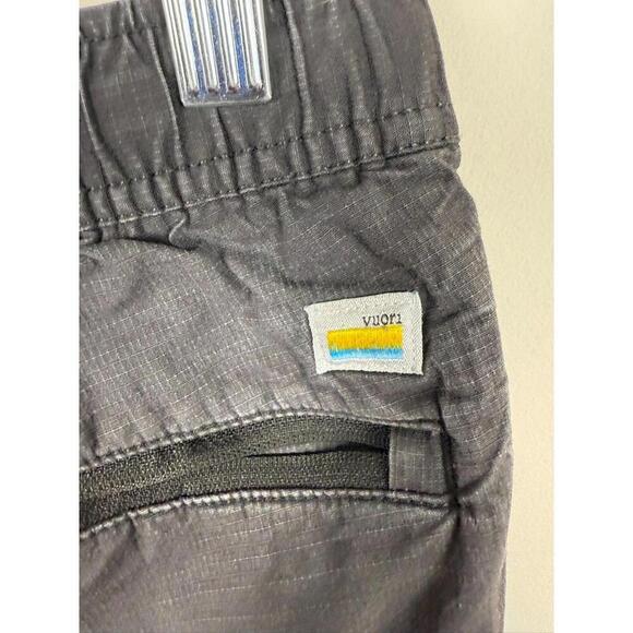 Vuori Pants Mens Medium Gray Climbing Ripstop Tapered Slim Drawstring Zip Pocket - Picture 4 of 7